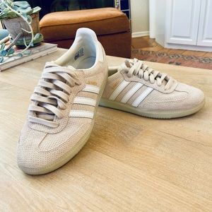 Adidas Samba OG 'white linen green' suede men's 6.5 (women's 8 ) HP 7906